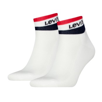 Levis Strømper 2P Mid Cut Stripe Socks Hvid Str 43/46