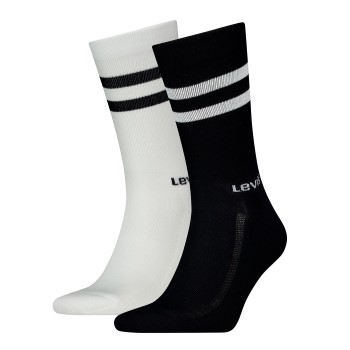 Levis Strømper 2P Regular Cut Stripe Socks Sort/Hvid Str 43/46