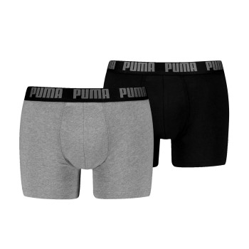 Puma 2P Men Everyday Basic Boxer Sort/Grå bomuld Small Herre