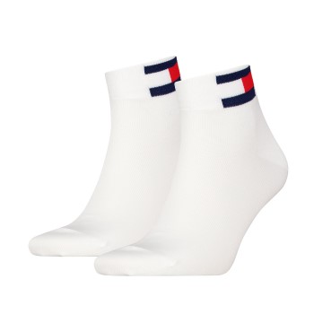 Tommy Hilfiger Legwear Tommy Men Uni Flag Quarter Sock Strømper 2P Hvid Str 35/38