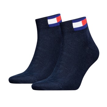 Tommy Hilfiger Legwear Tommy Men Uni Flag Quarter Sock Strømper 2P Marineblå Str 35/38