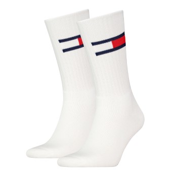 Tommy Hilfiger Legwear Tommy Men Uni TJ Flag Socks Strømper 2P Hvid Str 35/38