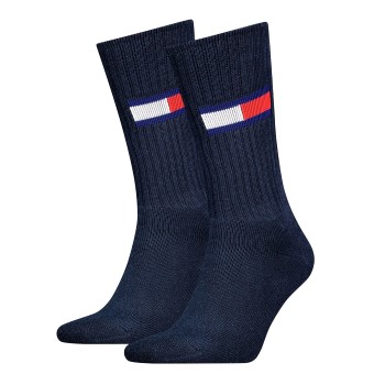 Tommy Hilfiger Legwear Tommy Men Uni TJ Flag Socks Strømper 2P Marineblå Str 35/38