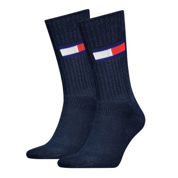 Tommy Hilfiger Legwear Tommy Men Uni TJ Flag Socks Strømper 2P Marineblå Str 35/38 Herre