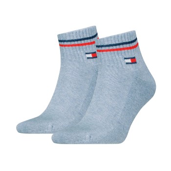 Tommy Hilfiger Legwear Tommy Men Uni TJ Iconic Quarter Socks Strømper 2P Lyseblå Str 35/38