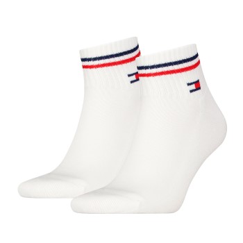 Tommy Hilfiger Legwear Tommy Men Uni TJ Iconic Quarter Socks Strømper 2P Hvid Str 35/38