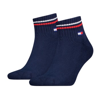 Tommy Hilfiger Legwear Tommy Men Uni TJ Iconic Quarter Socks Strømper 2P Marineblå Str 35/38