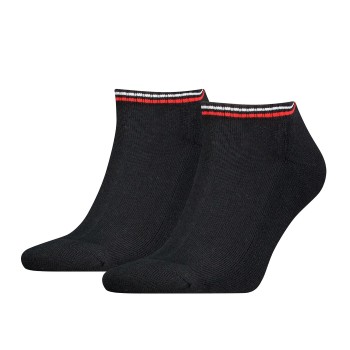 Tommy Hilfiger Legwear Tommy Men Uni TJ Iconic Sneaker Sock Strømper 2P Sort bomuld Str 35/38