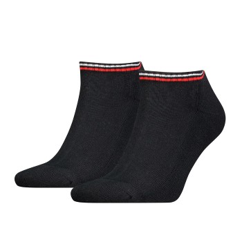 Tommy Hilfiger Legwear Tommy Men Uni TJ Iconic Sneaker Sock Strømper 2P Sort bomuld Str 35/38 Herre