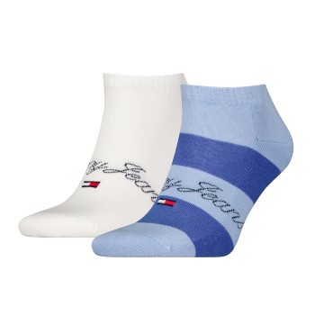 Tommy Hilfiger Legwear Tommy Hilfiger Strømper 2P Rugby Sneaker Socks Hvid/Blå Str 35/38