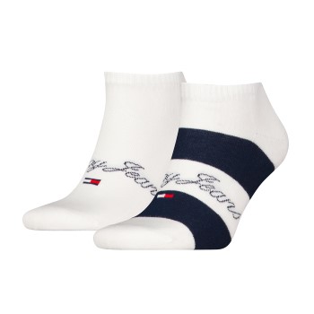 Tommy Hilfiger Legwear Tommy Hilfiger Strømper 2P Rugby Sneaker Socks Hvid/Marine Str 35/38