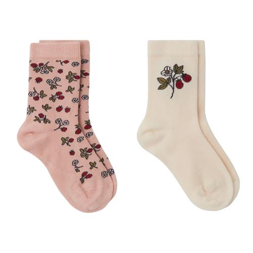 Se Buddy & Hope GOTS Albert Mønstrete Strømper Wild Strawberry | Lyserød | 24-27 EU ved Babyshop