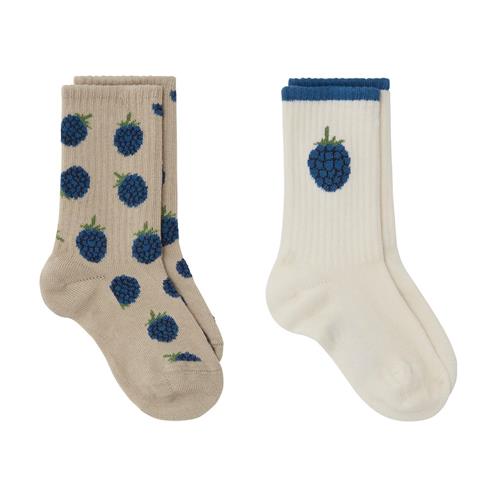 Kuling 2-pak GOTS Korfu Strømper Blackberry 24-27 EU  Creme  24-27 EU  Unisex