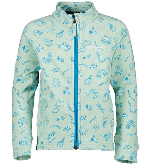 Se Didriksons Didriksons Cardigan - Jadis - Doodle Pale Mint ved KidsWorld