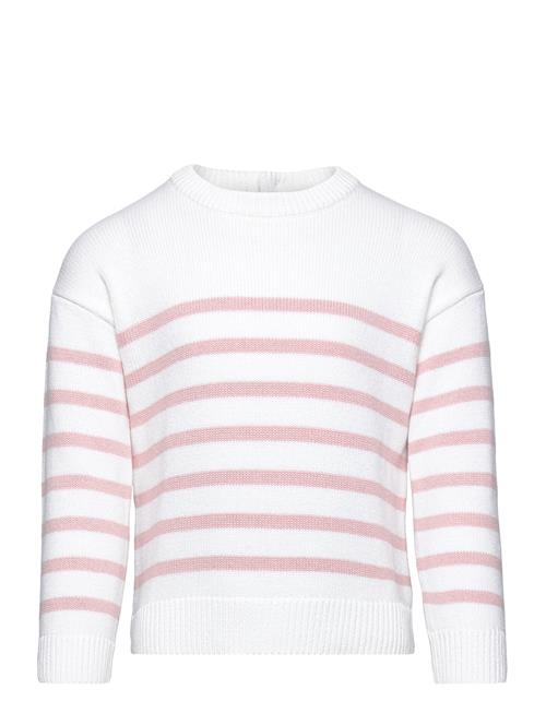 Se Mango Striped Cotton-Blend Sweater Mango Pink ved Booztlet