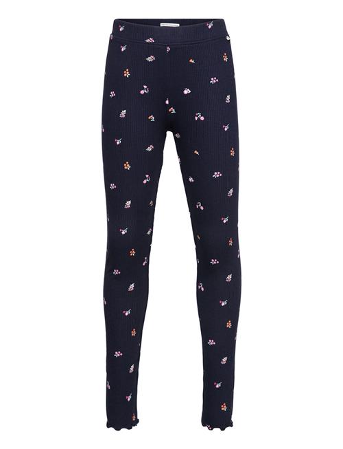 Se Tom Tailor Printed Rib Leggings Tom Tailor Navy ved Booztlet