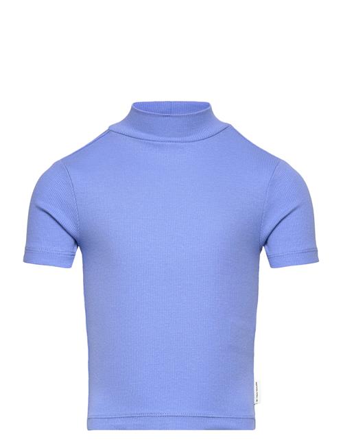 Cropped Rib T-Shirt Tom Tailor Blue