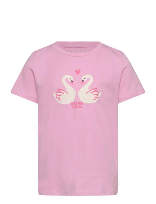 Se Tom Tailor Printed T-Shirt Tom Tailor Pink ved Booztlet