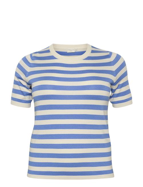 Se Kaffe Curve Kcmalia Wide Stripe Knit Kaffe Curve Blue ved Booztlet