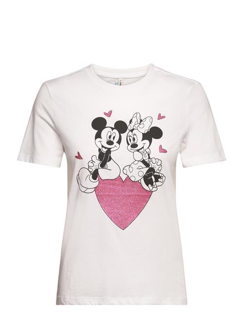 ONLY Onlmickey Life Reg S/S Valentine Top Jrs ONLY White