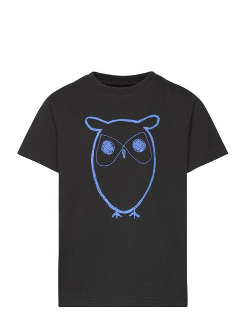 Knowledge Cotton Apparel Big Owl T-Shirt - Gots/Vegan Knowledge Cotton Apparel Black