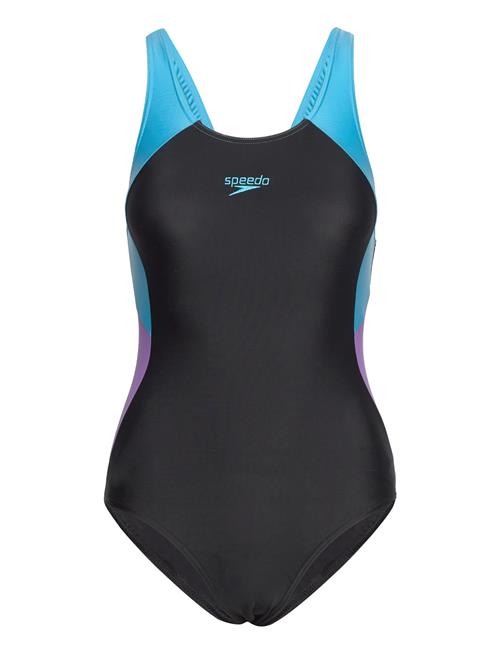 Speedo Womens Colourblock Splice Muscleback Speedo Black