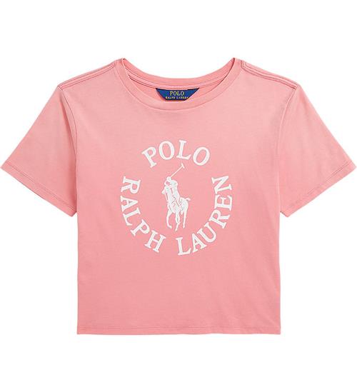 Se Polo Ralph Lauren Polo Ralph Lauren T-shirt - Pink m. Hvid ved KidsWorld