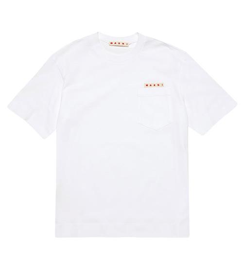 Se Marni Marni T-shirt - Hvid m. Lomme ved KidsWorld