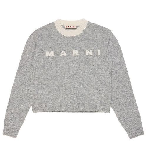 Se Marni Bluse - Cropped - Uld - GrÃ¥meleret m. Creme ved KidsWorld