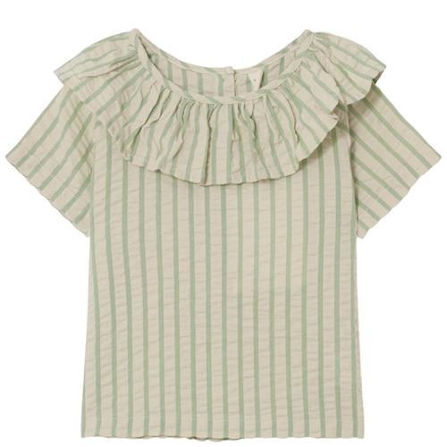 Se garbo&friends Stribet Kortærmet Bluse Emerald |  | 110/116 cm ved Babyshop