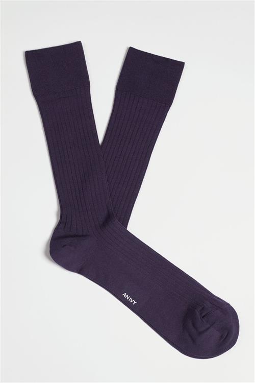 AN IVY Purple Ribbed Socks - Str: 43-46