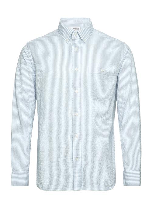 Selected Homme Slhreg-Reil Shirt Ls Seersucker Selected Homme Blue