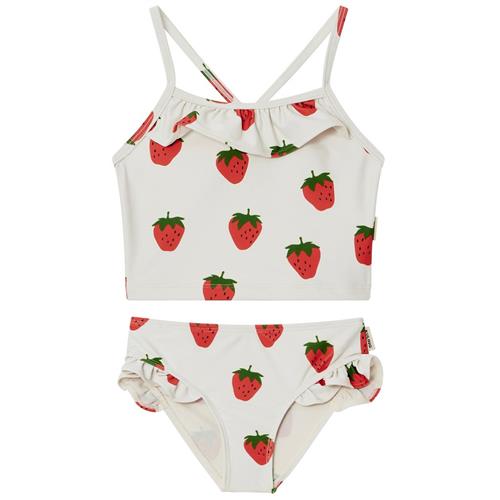 Se Kuling Fiji Mønstret Tankini Med Jordbær Cremefarvet | Hvid | 98/104 cm ved Babyshop