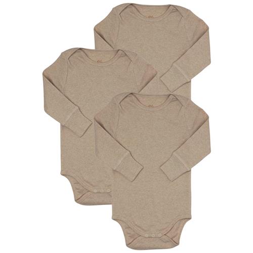 Copenhagen Colors 3-pak Babybodyer Natural Melange | Beige | 62 cm