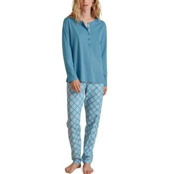 Calida Daylight Dreams Long Pyjama Blå Mønster bomuld Small Dame