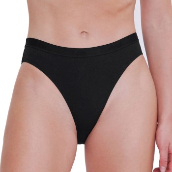 Sloggi Trusser 3P GO Casual High Leg Brief Sort bomuld X-Small Dame