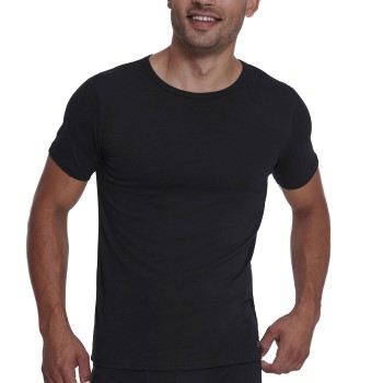 Se Sloggi 2P Men ABC O Neck T Shirt Sort bomuld Medium Herre ved Timarco