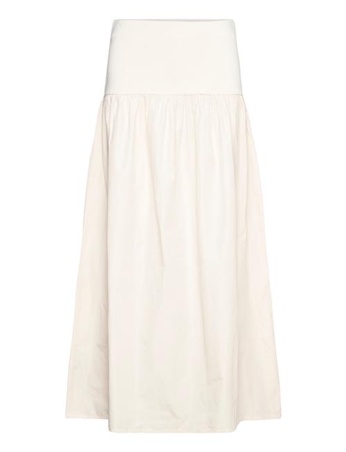 Elastic Panel Flared Skirt Mango Cream