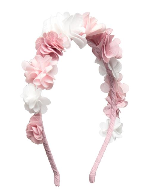 Headband With Embossed Flowers Mango Pink