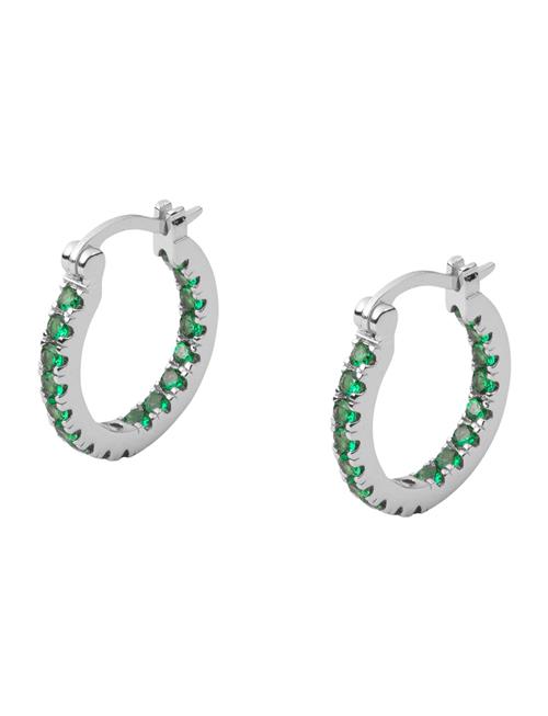 Se Mockberg Lunar Earrings Silver/Green Medium Mockberg Silver ved Booztlet