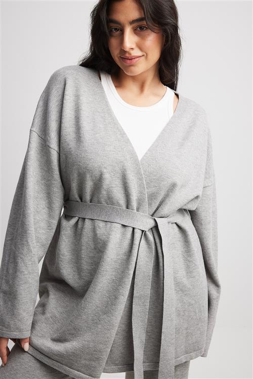 NA-KD Strikket slå-om cardigan - Grey