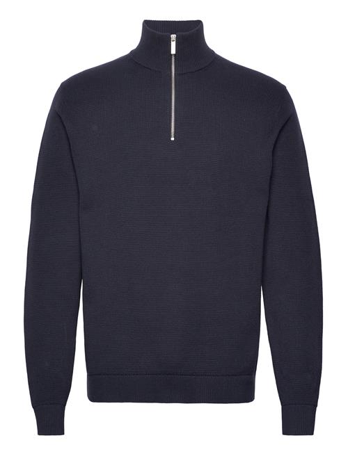 Selected Homme Slhdane Ls Knit Structure Half Zip Noos Selected Homme Navy