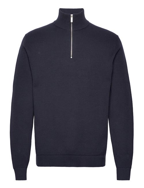 Slhdane Ls Knit Structure Half Zip Noos Selected Navy
