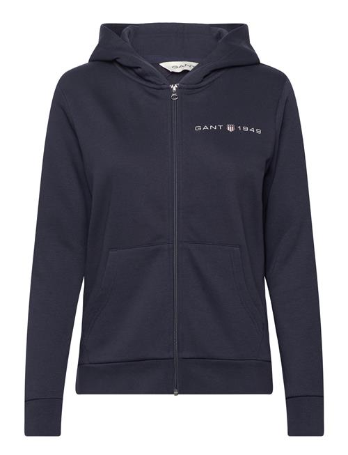 Se GANT Reg Printed Graphic Zip Hood GANT Navy ved Booztlet