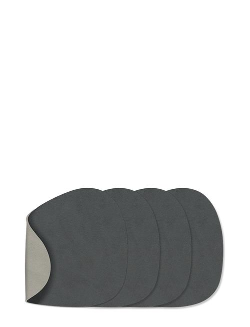 4-Set Glass Mat Curve Double LIND DNA Grey