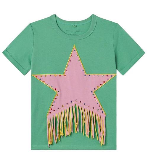 Stella McCartney Kids Stella McCartney Kids T-shirt - GrÃ¸n/Rosa m. Similisten/Frynser