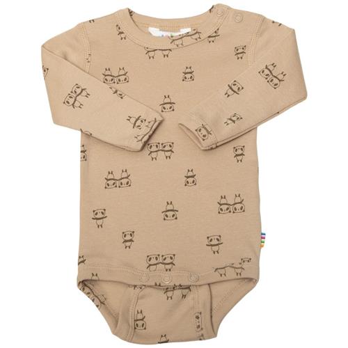 Se Joha Mønstret Babybody Beige | Beige | 100 cm ved Babyshop