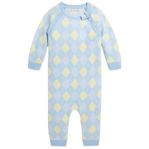 Ralph Lauren Strikket Body Blue Argyle | Blå | 3 months