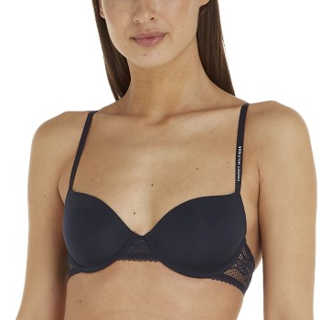 Tommy Hilfiger Bh Lace Trim Balconette Bra Marineblå A 75 Dame