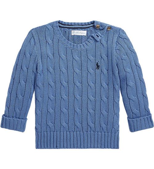 Se Polo Ralph Lauren Bluse - Strik - New England Blue ved KidsWorld